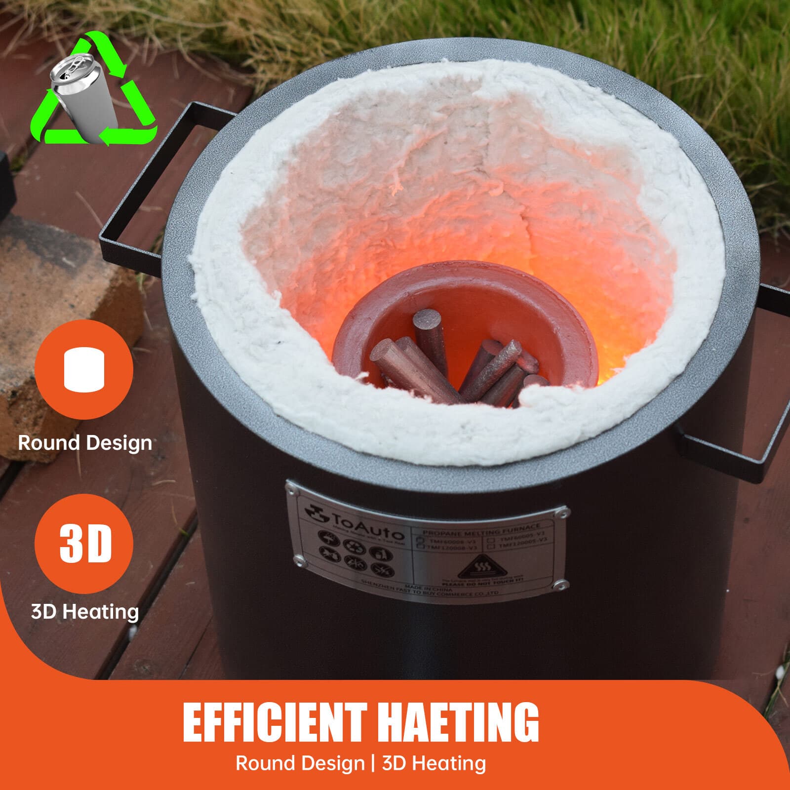 6KG Propane Melting Furnace Foundry for Scrap Metal Recycle Gold Copper Smelter 3