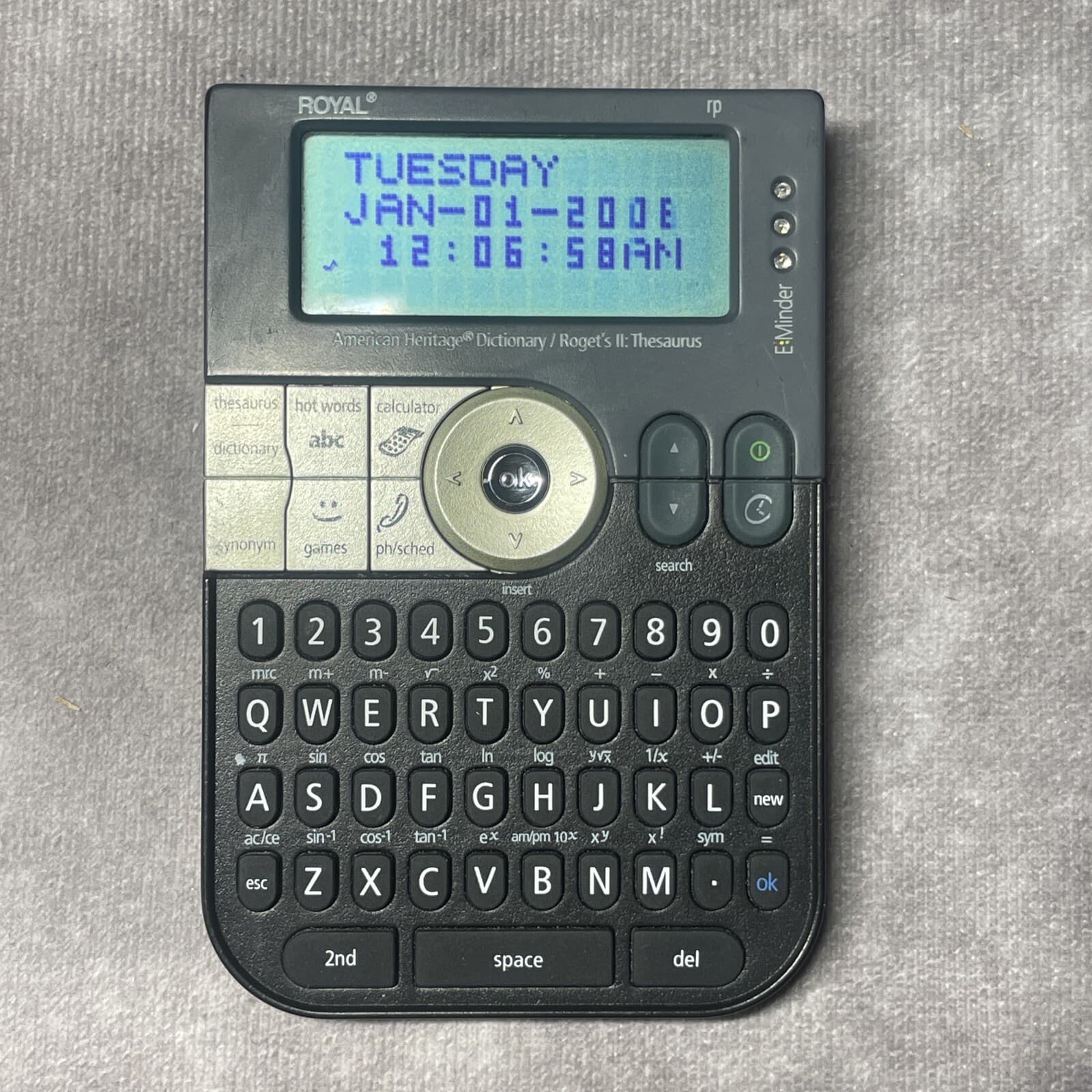 Royal Machines RP8s Electronic Dictionary Roget II Thesaurus American Heritage