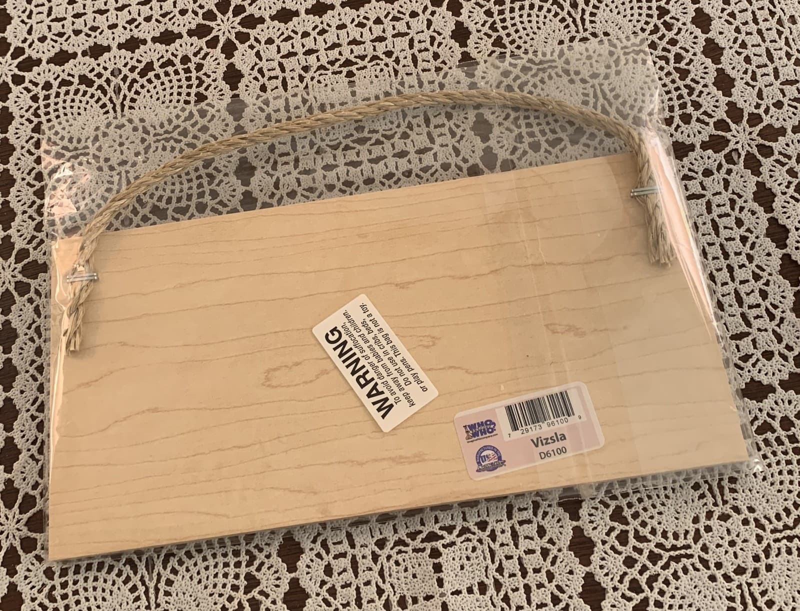 Wooden Its Not A Home Without A Vizsla Sign Hanging Rope 5 x 10 Inch Brand New 4