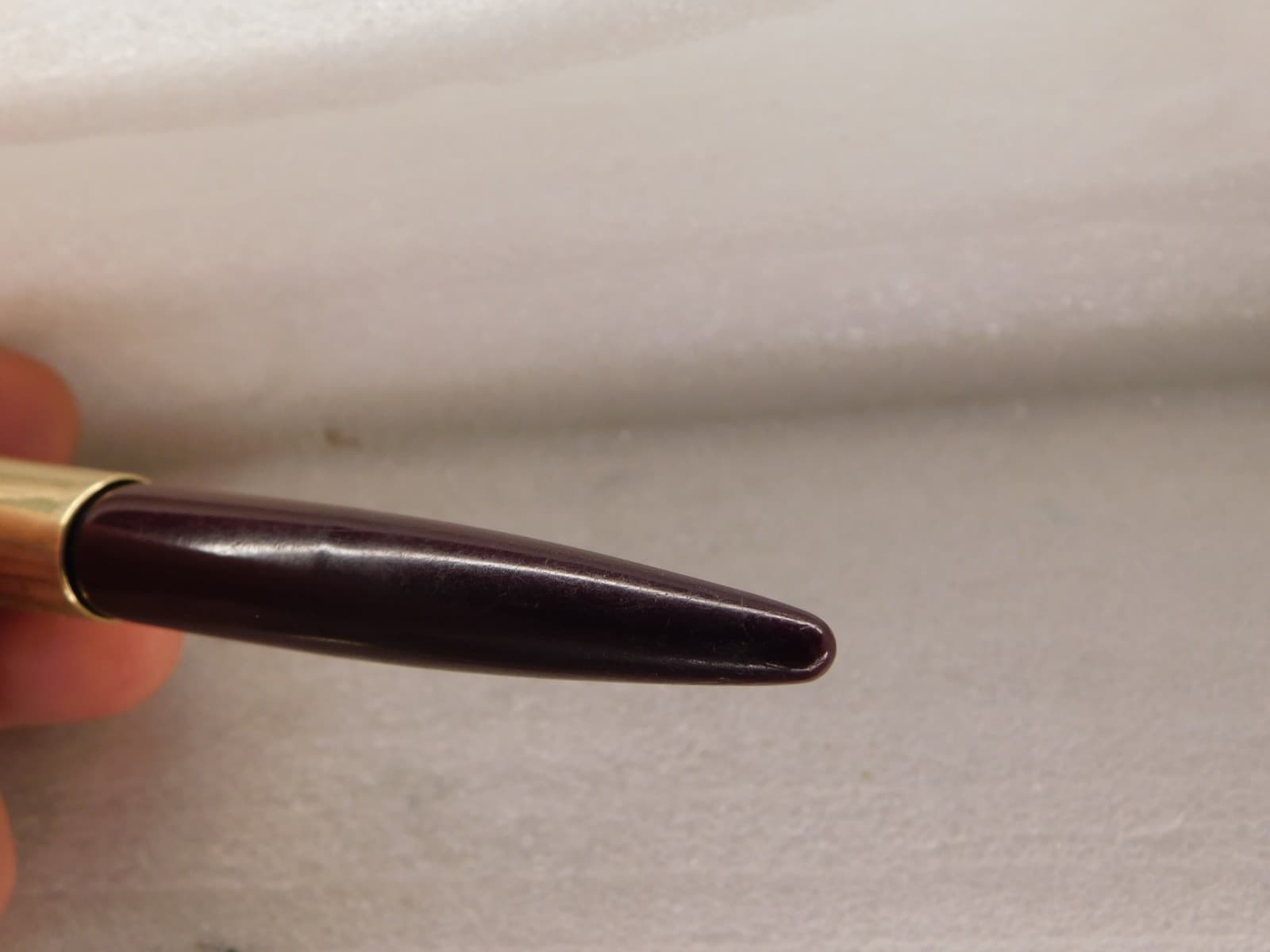 Vintage 1/10 14K Gold Filled Cap Eversharp "Skyline" Fountain Pen Burgundy Base 5