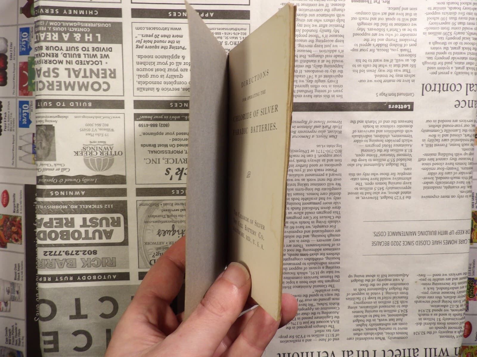 1904 Directions Chloride of Silver Faradic Batteries - Dry Cell Batter Co 2