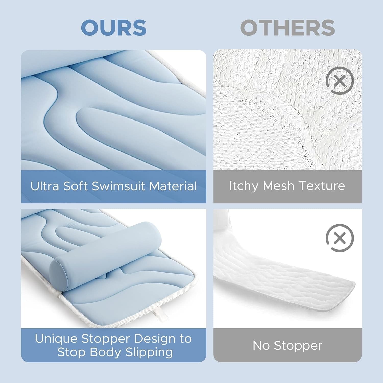 Full Body Bath Pillow for Bathtub, Luxury Thick Tub Pillow for Head Neck Back S 4