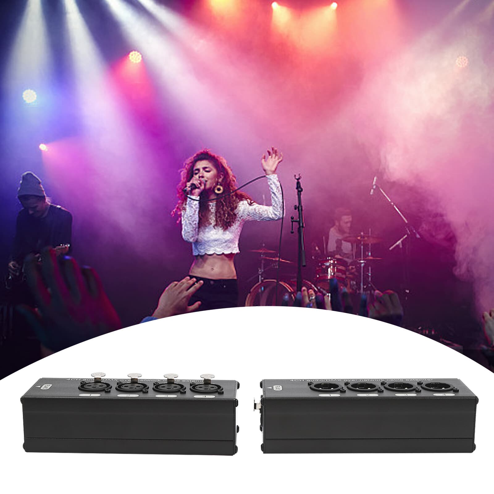 Extender Transmission Network Cable Sub Snake Box Extender 4-Channel Rectangular 3