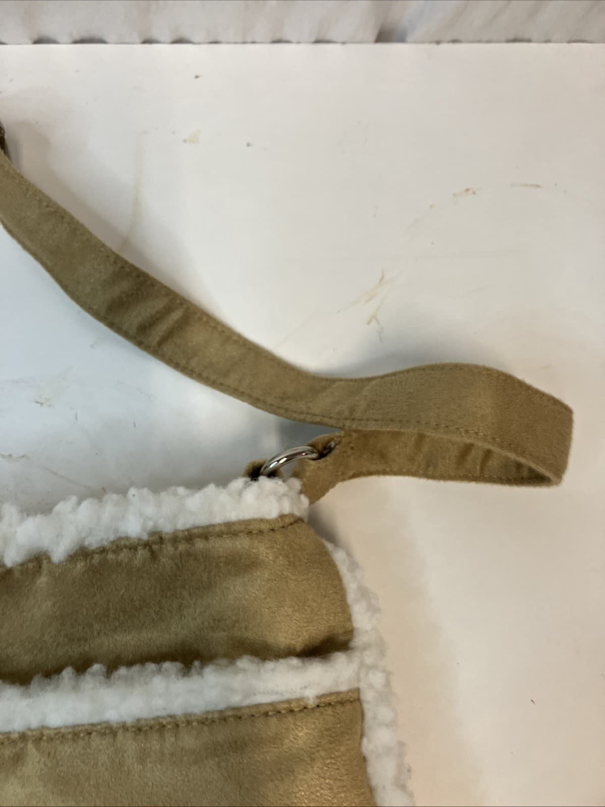 Disney Tan Beige Suede Crossbody Shoulder Bag Mickey Mouse 2009 6