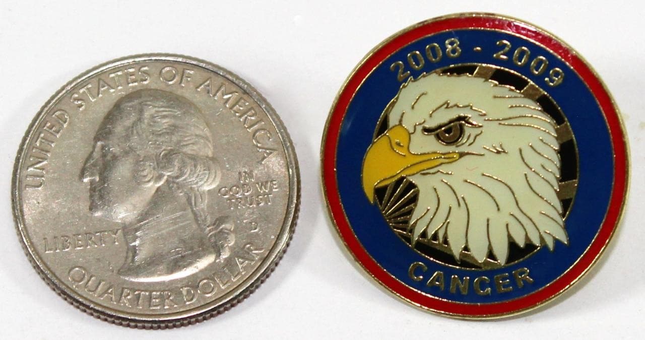2008 - 2009 Fraternal Order of Eagles FOE Eagle CANCER Lapel Hat Pin 2