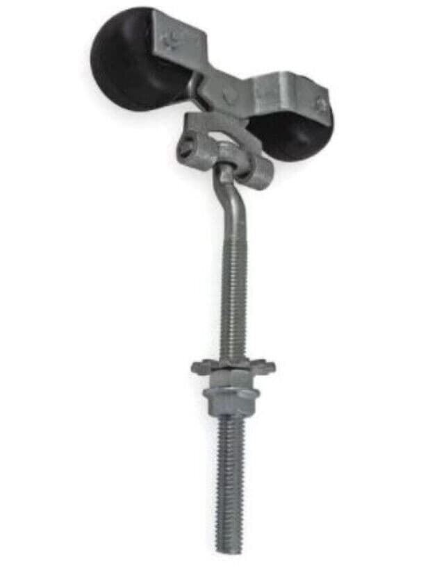 2 PACK Sliding Barn Door Hanger Rollers Pair Round Rail Track Threaded Bolts NEW 2