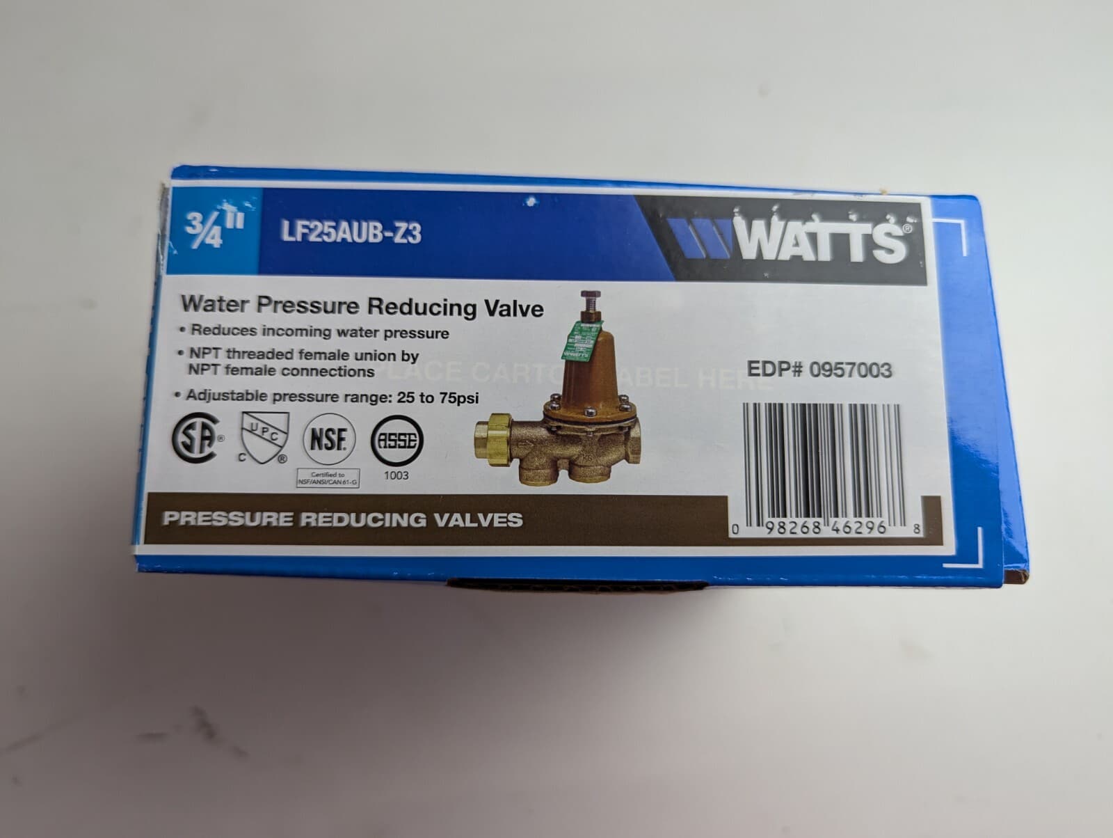 Watts Pressure Reducing Valves LF25AUB-Z3, 3/4" 2