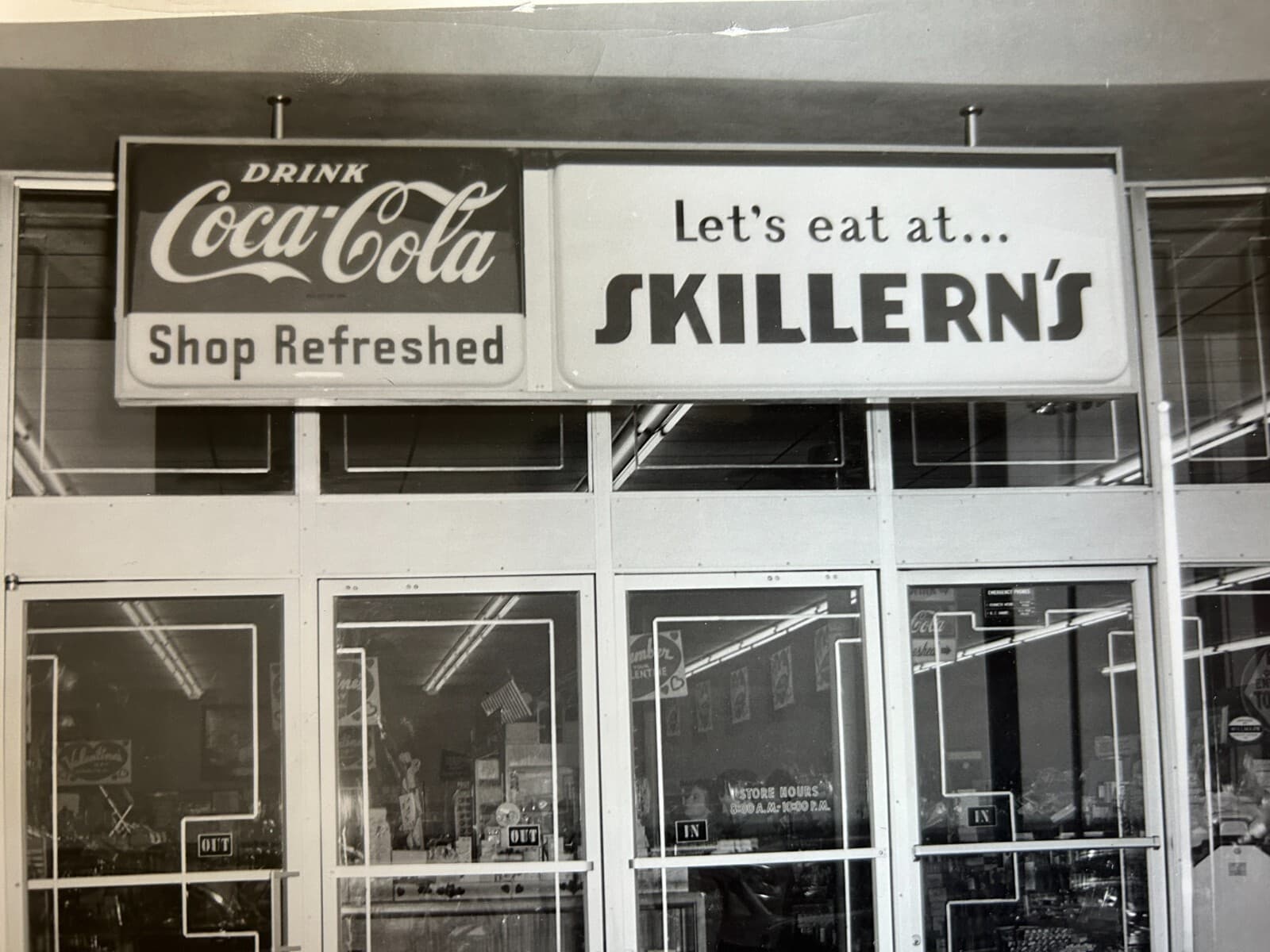 1950s Coca-Cola Skillern's Drug Store Entrance Before-After Two Original Photos