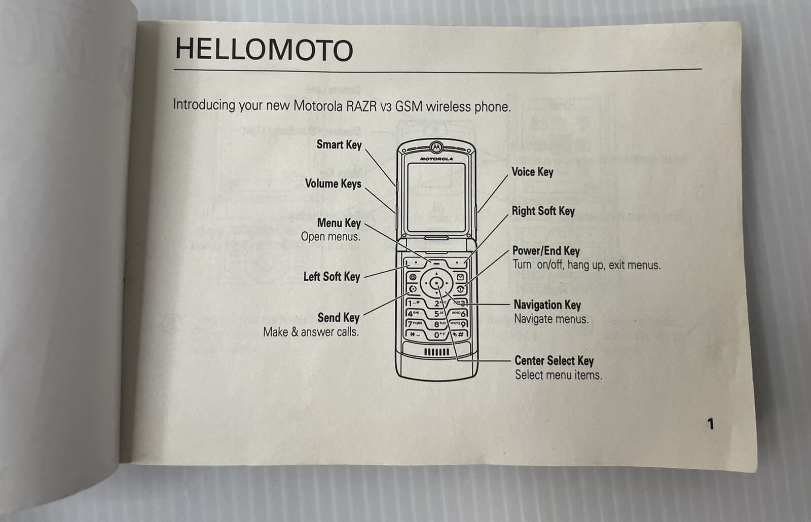 Motorola MOTOMANUAL Only RAZR V3 GSM Mobile Wireless Cell Phone Original Manual 3