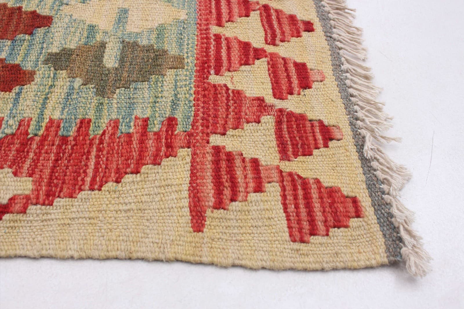 Vintage Geometric Hand Woven Carpet 3'3" x 4'11" Traditional Wool Kilim Area Rug 4