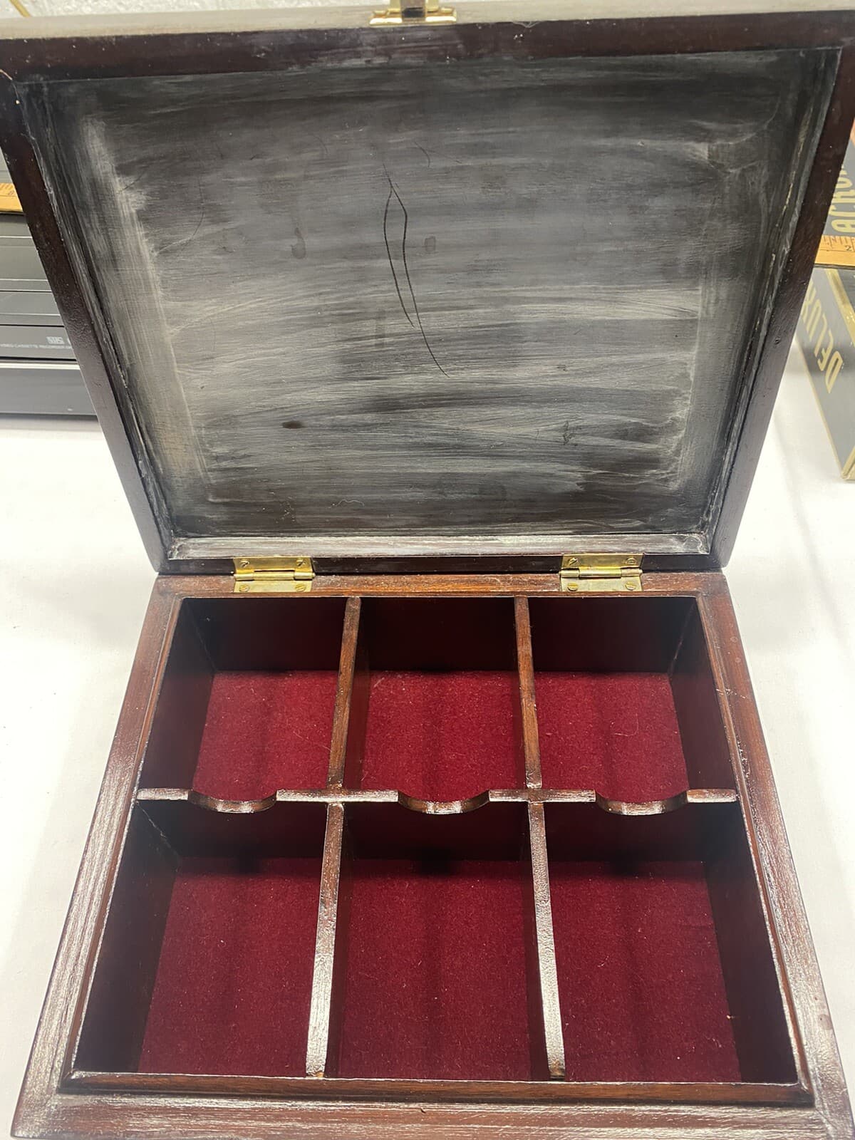 INDONESIAN COPPER BATIK TJAP STAMP ON WOODEN BOX 2