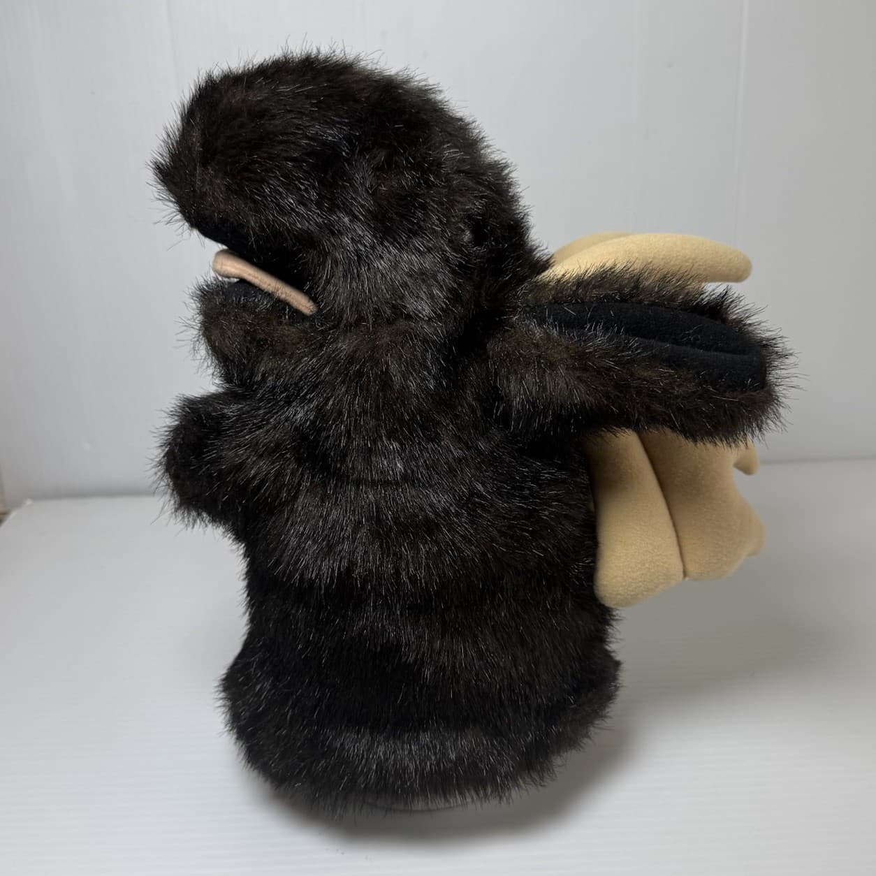 Wildkin Moose VTG 1989 Realistic Plush Large Hand Puppet faux fur  tan antlers 4