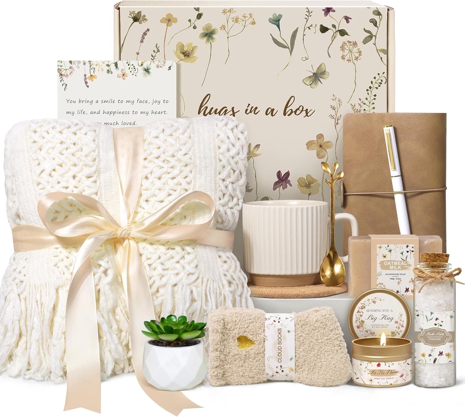 Self Care Gift Box for Women, New Mom, Best Friend (Ivory)