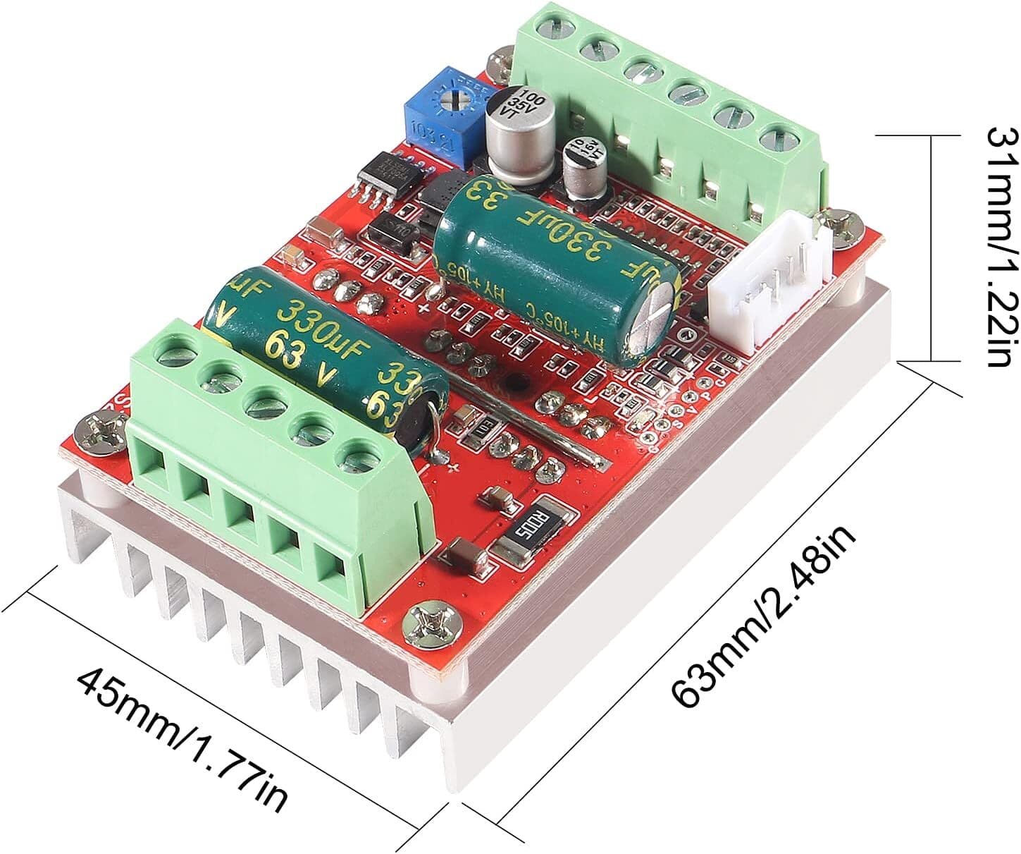 2*400W 6V-60V BLDC 3 Phase DC Brushless Motor Controller PWM Hall motor Control 3