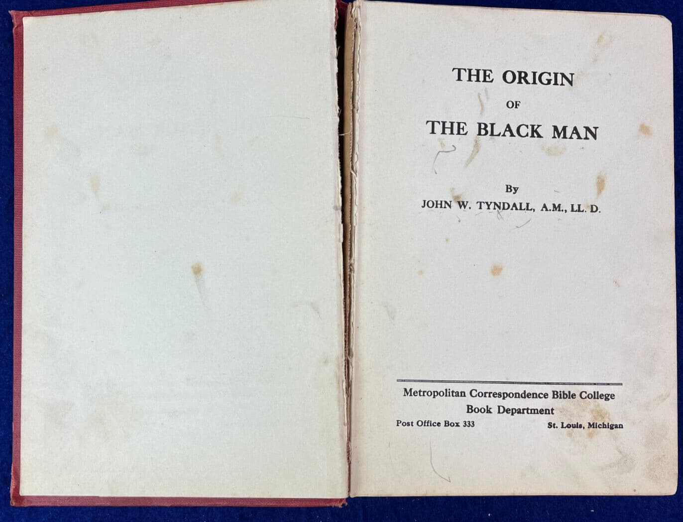 1927 Response to Origin of Black Man Rare African American Theology Book Black 2