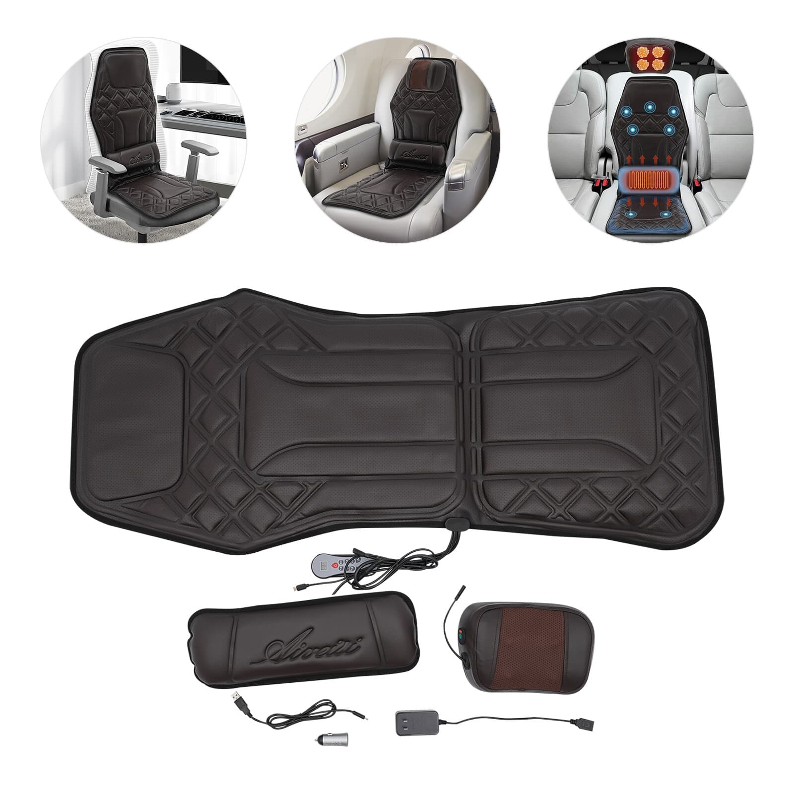 9 Gears Heat Seat Cover Cushion 120*50cm Car Truck Massage Pad Massage Chair Pad 6