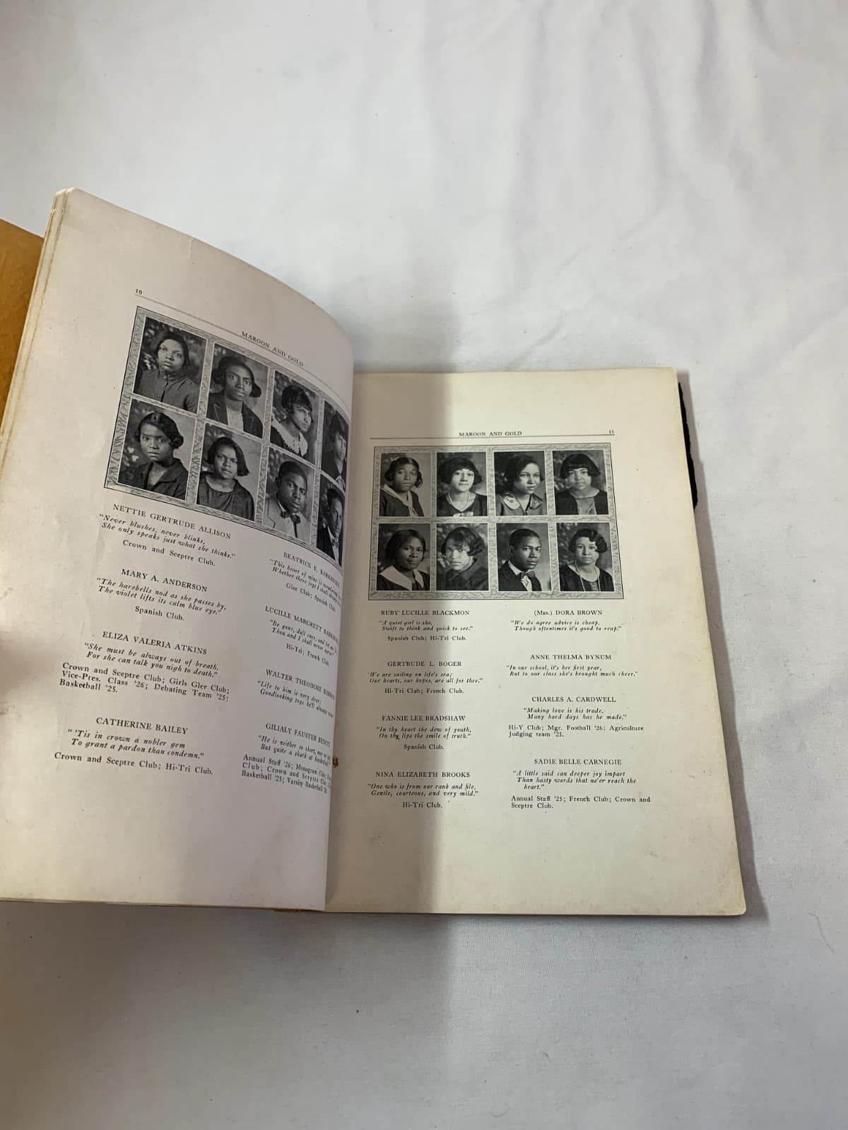 1926 MAROON & GOLD Yearbook~Columbian Heights Negro High School,Winston-Salem,NC 5