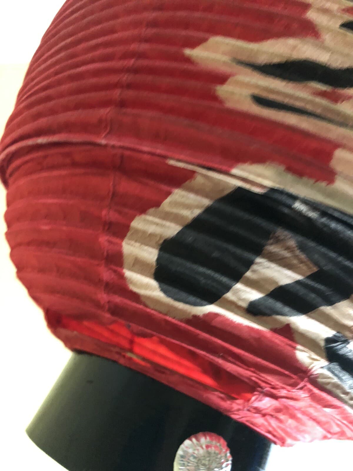 Vintage 2x Japan Chinese Large Red Paper Lanterns 2