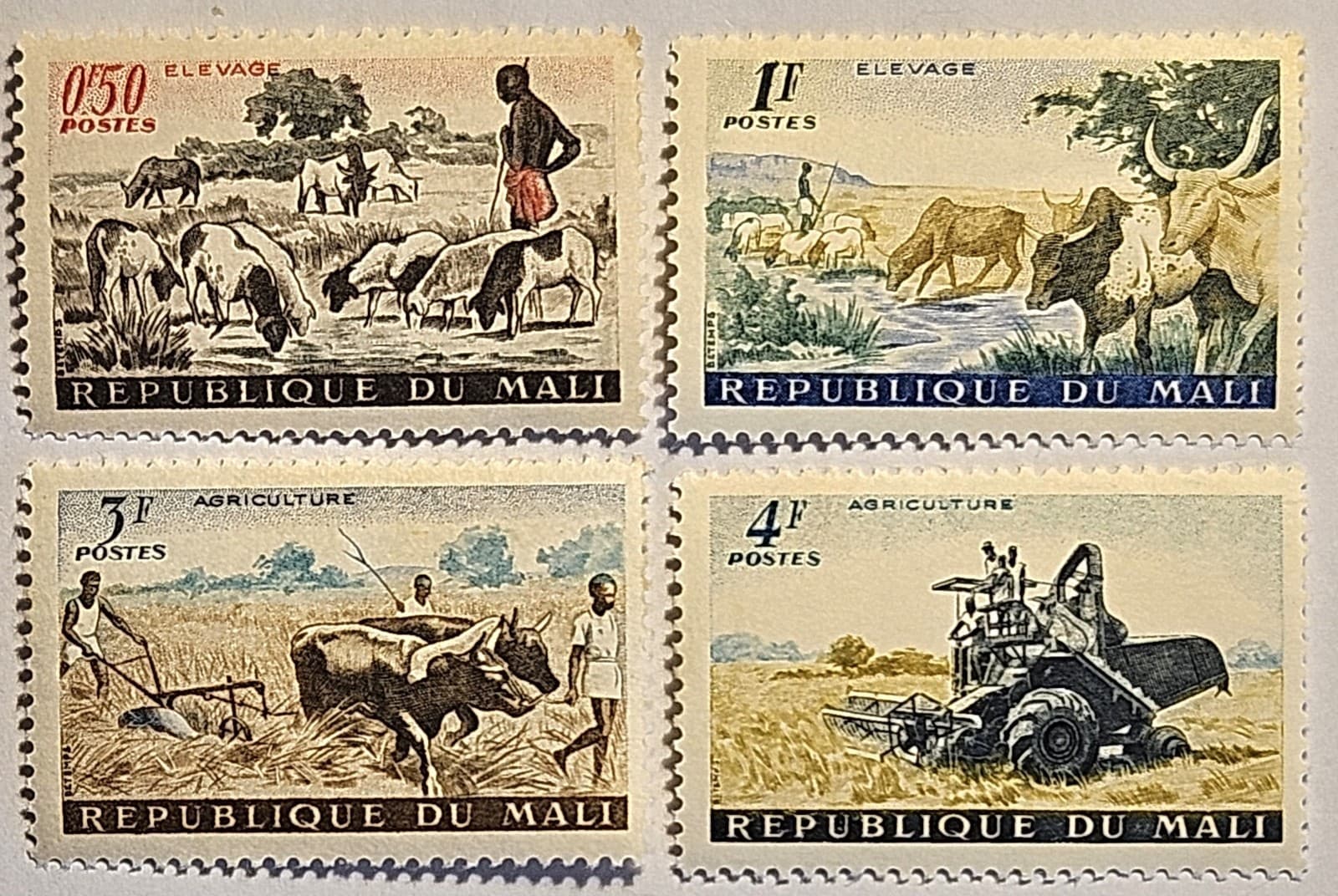 Mali 1961, Livestock & Agricultural, 4 MINT Stamps, #16,17, 19 & 20, FAST SHIP!