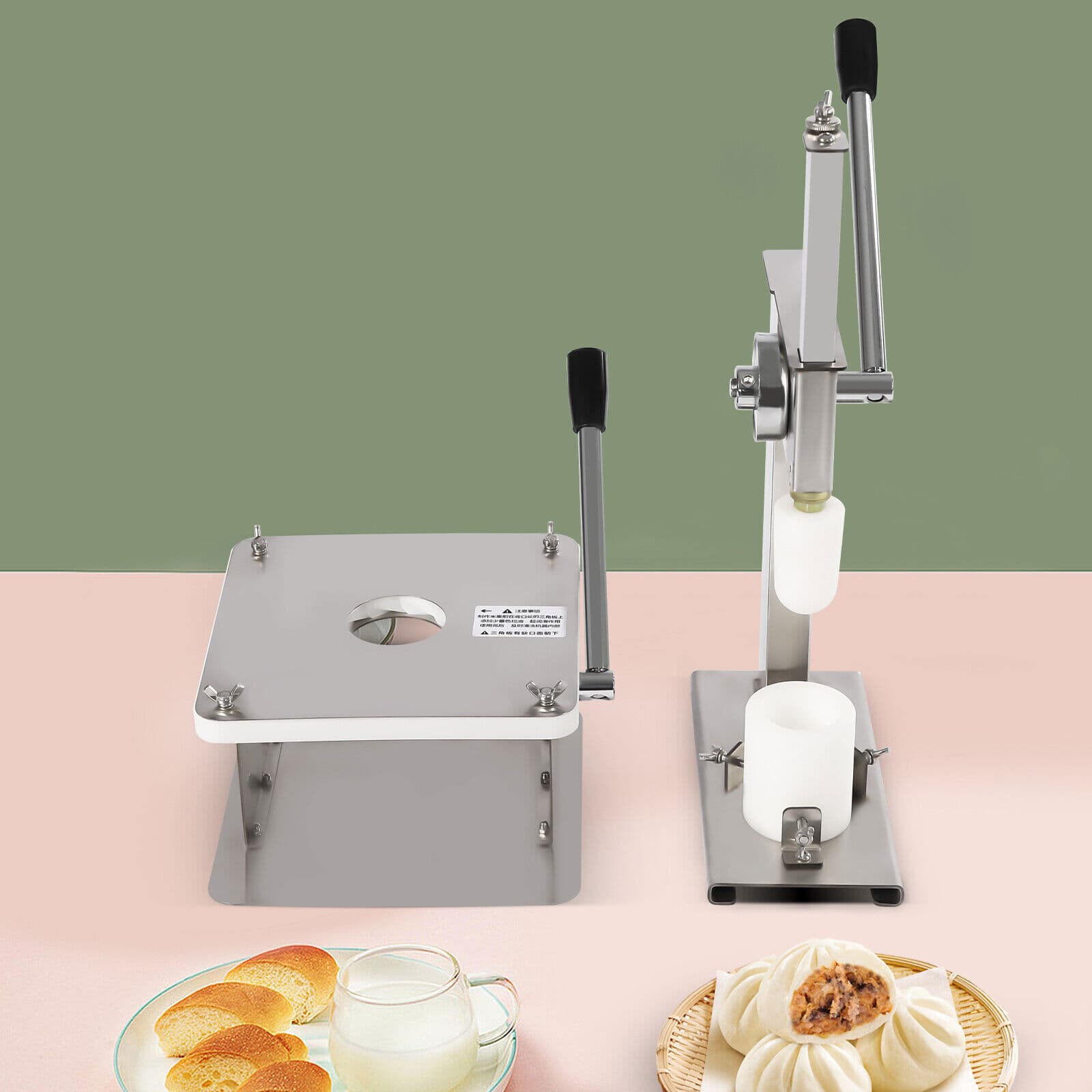 Stainless Steel Commercial Dough Press Pressing Machine Baozi Bun Maker + Mold