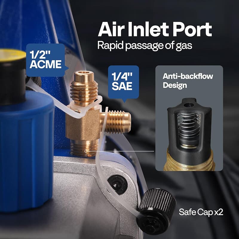 Upgraded 4CFM Vacuum Pump HVAC Refrigeration AC Manifold Gauge Set Leak Detector 4