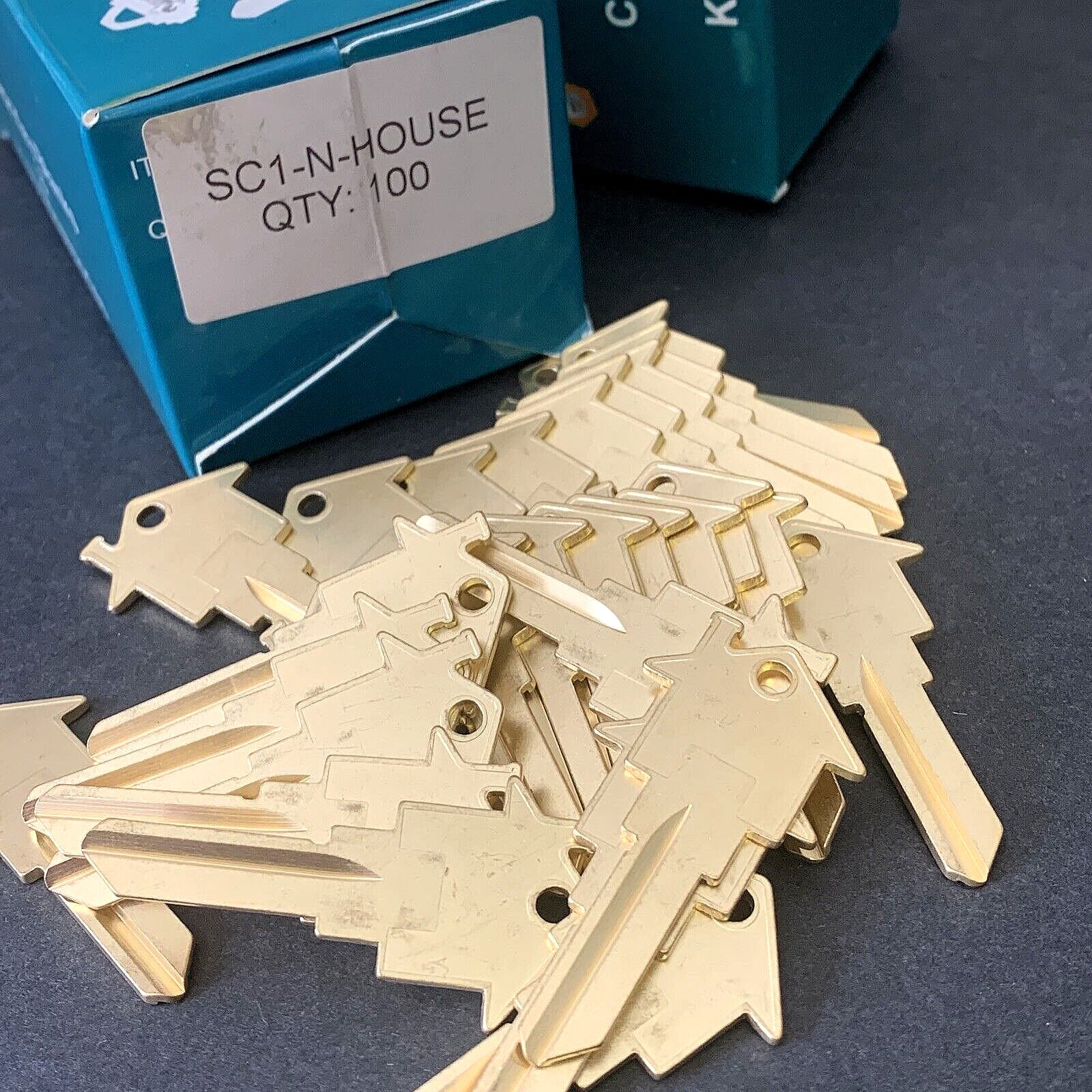 HOME-APARTMENT House Shaped Key Blank 100 PK SCHLAGE SC-1 BRASS REALTOR 3