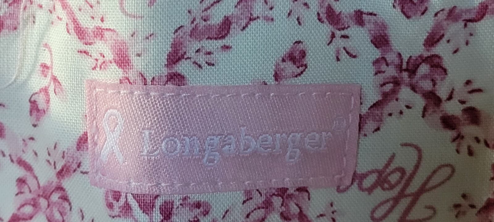Longaberger 2009 Horizon of Hope Tote NEW pink White Ribbon Cancer Gift Bag Rose 6