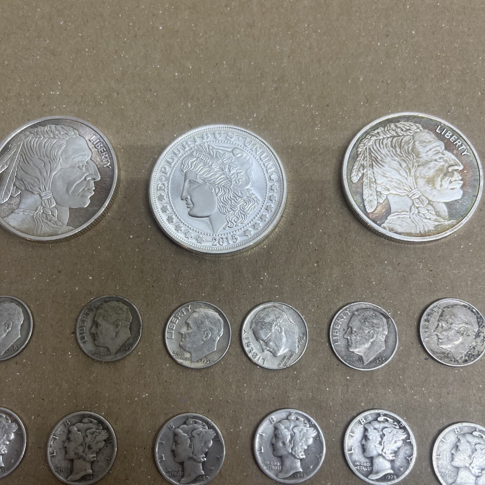 Mixed Lot Of 37 Silver Coins Us An Canada scrap of collect 6