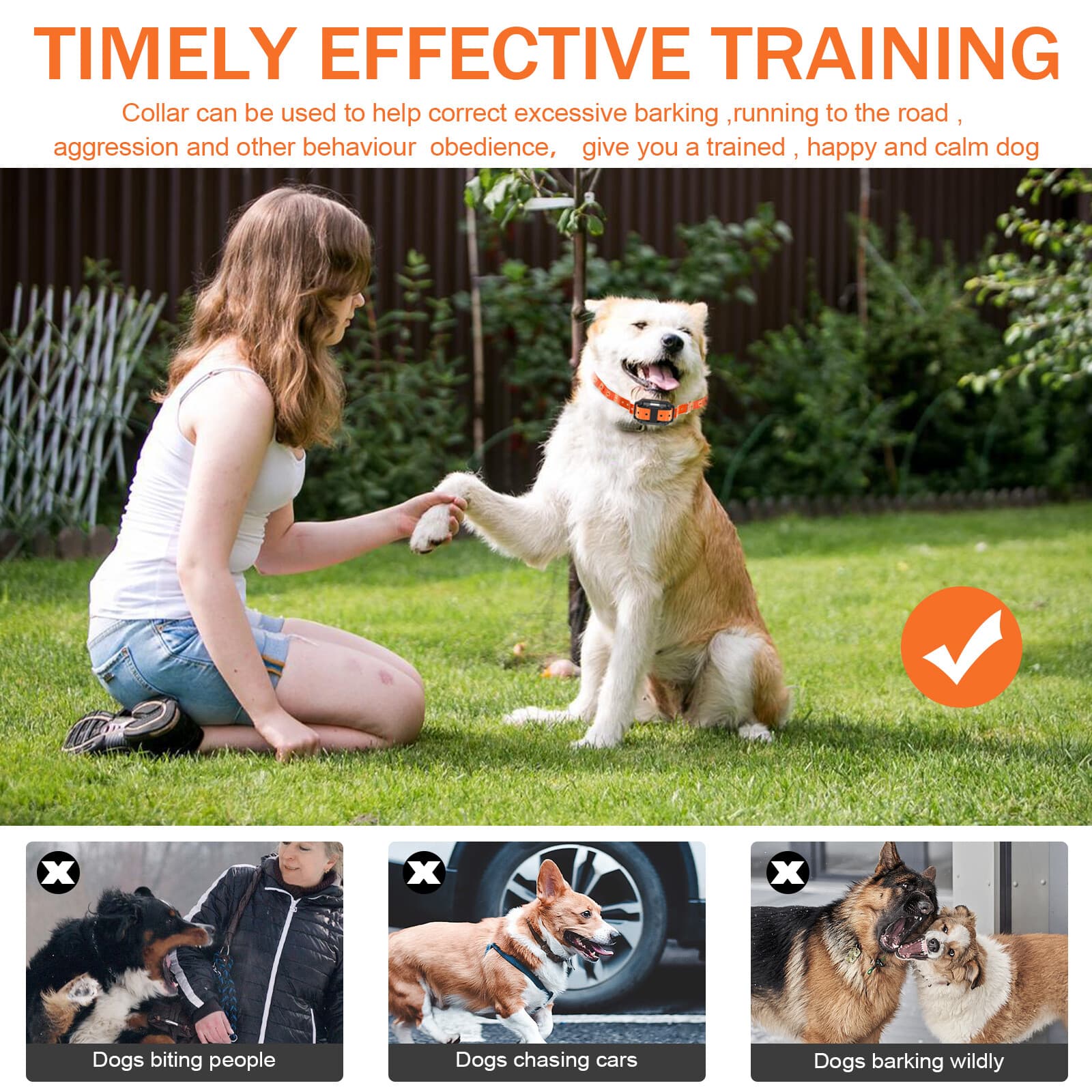 Dog Pet Training Collar Rechargeable Waterproof Electric Shock 3000 FT 5