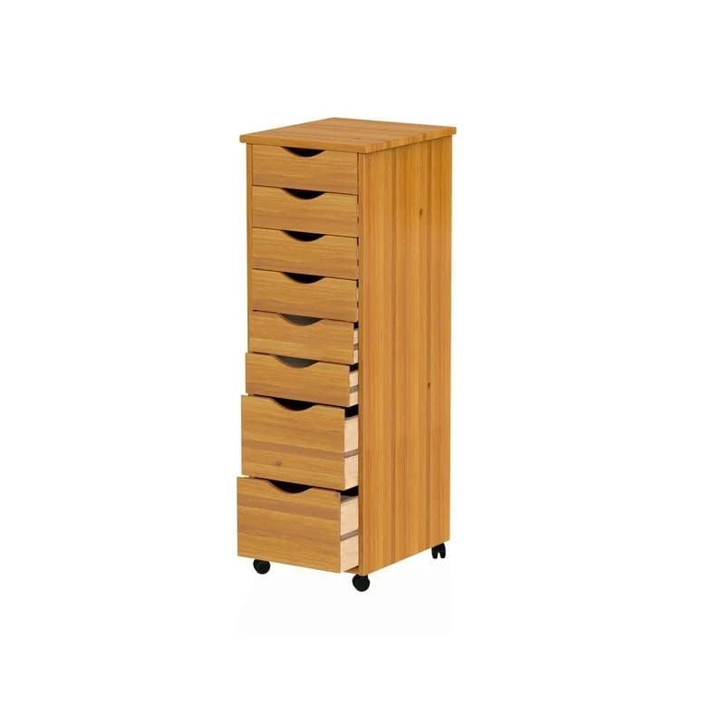 Adeptus Original Roll Cart, Solid Wood, 6 Plus 2 Drawer Medium Pine 3