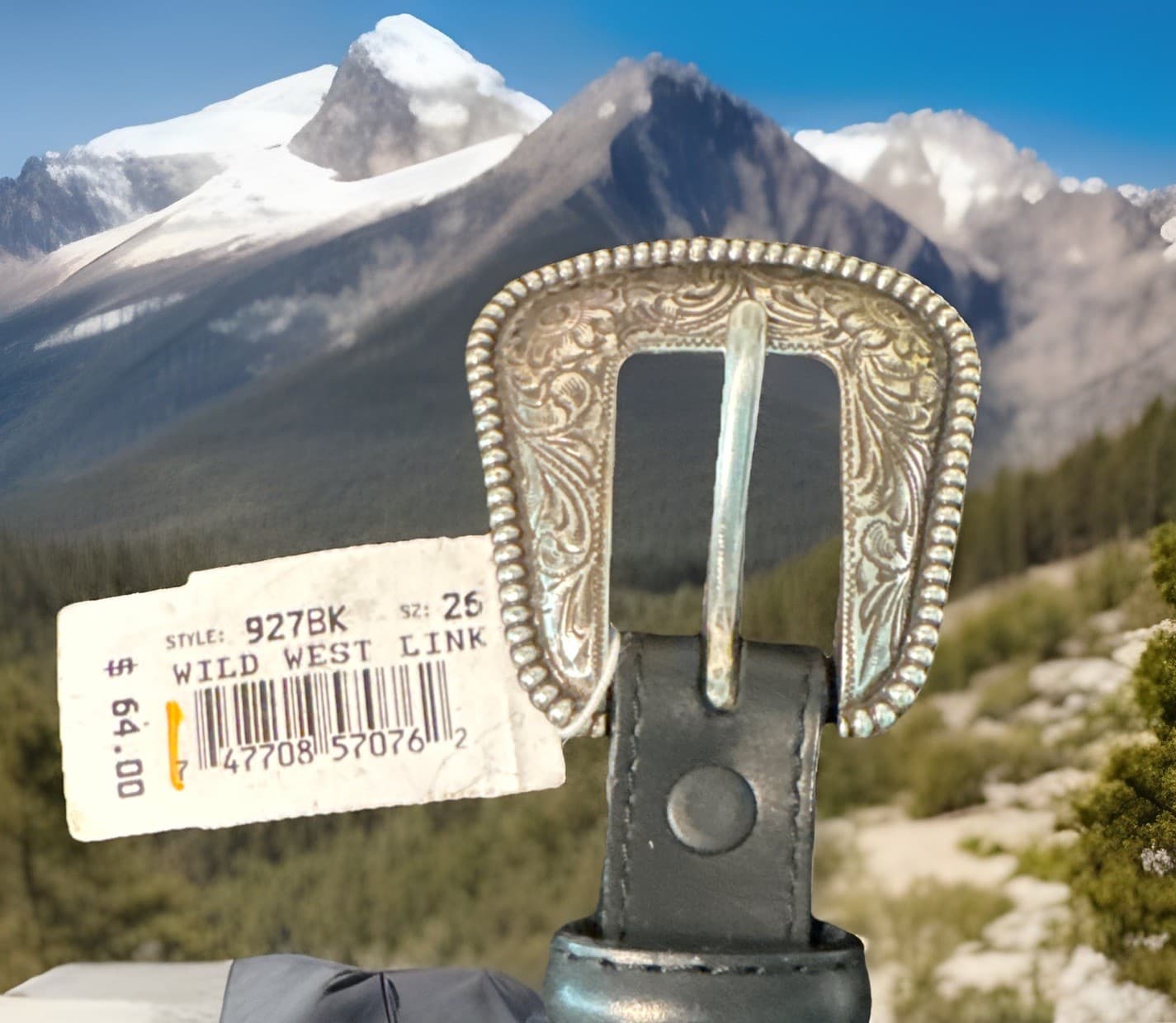 Justin Belt WILD WEST LINK Size 25-26 NWT List $64 927BK Rare Find! 4