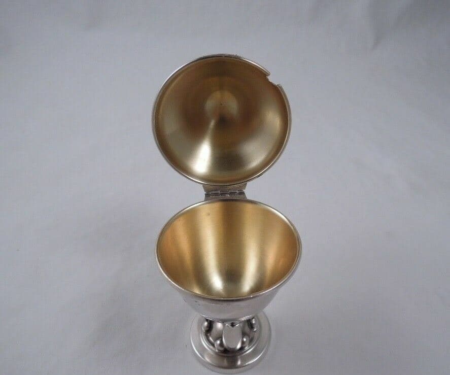 CARL POUL PETERSEN STERLING MODERNIST MUSTARD POT RARE FORM 2