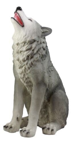 Large Howling Wolf Statue 18"H Mysterious Cries Of The Night Wolf Totem Spirit 4