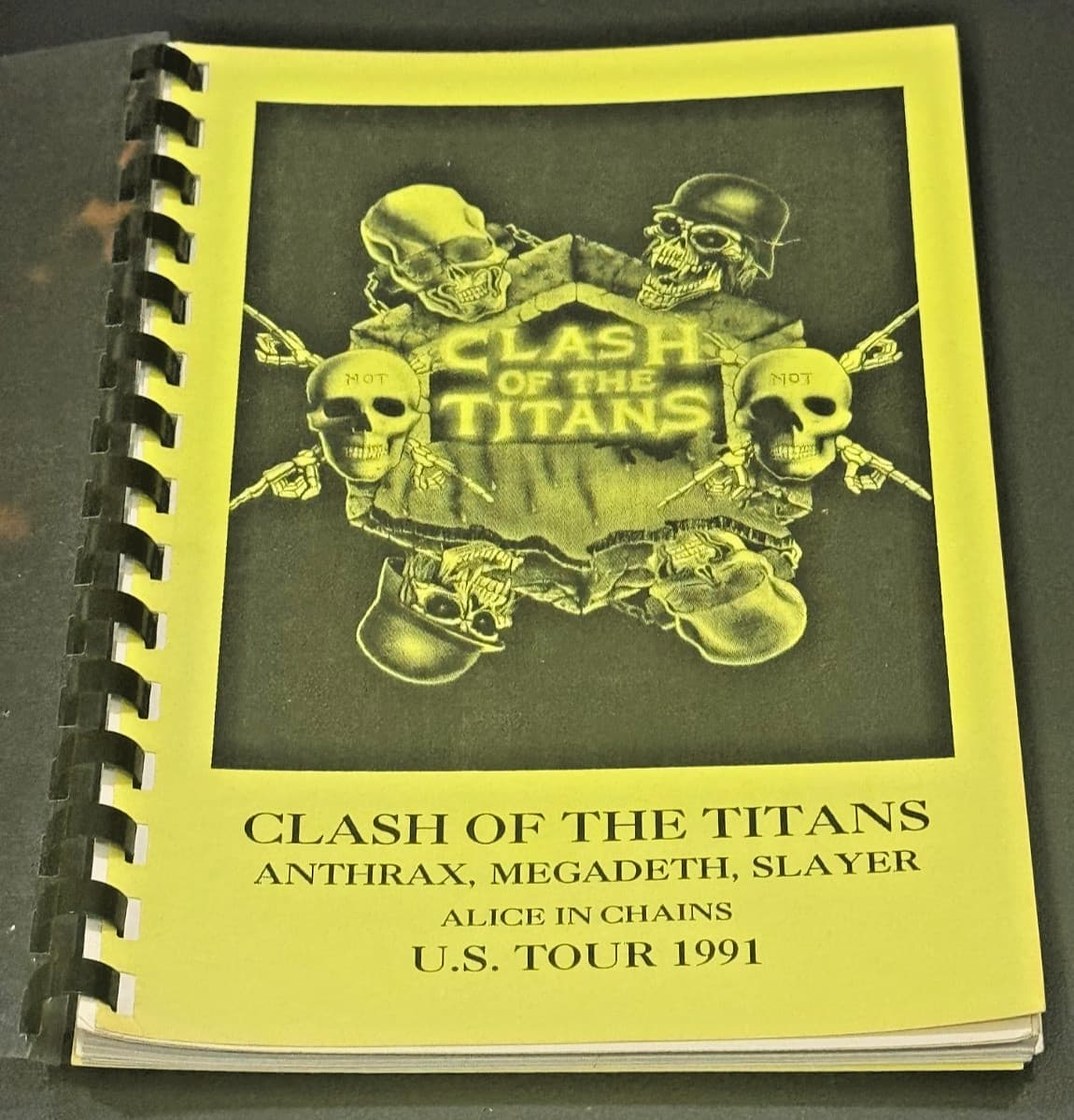 CLASH OF THE TITANS - RARE 91 TOUR ITINERARY - ANTHRAX, MEGADETH, SLAYER, AIC