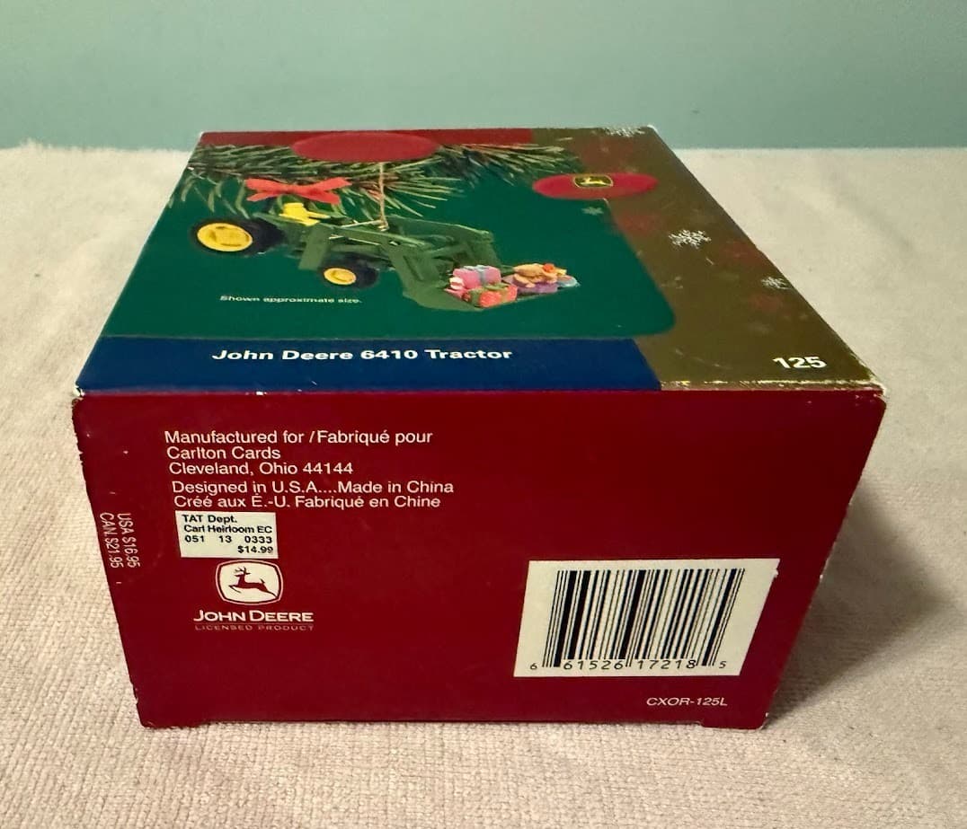 Carlton Heirloom Ornament Collection John Deere 6410 Tractor in Box 2