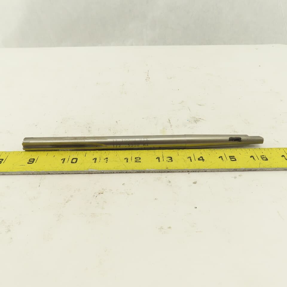 L & I 536 H21-97 B 1/2" Straight Flute Reamer MT #1 Morse Taper 1 Shank 3