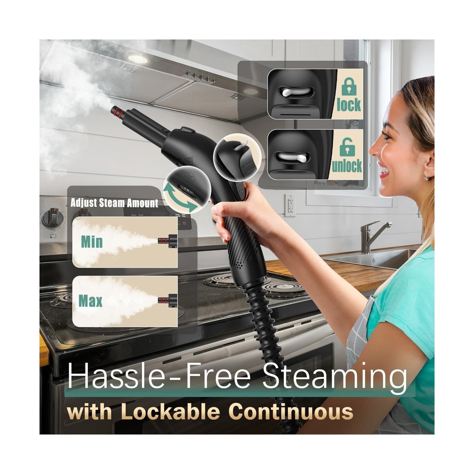 Steam Cleaner with 28 Accessories for Home, 1800W Powerful Multipurpose Steam... 3