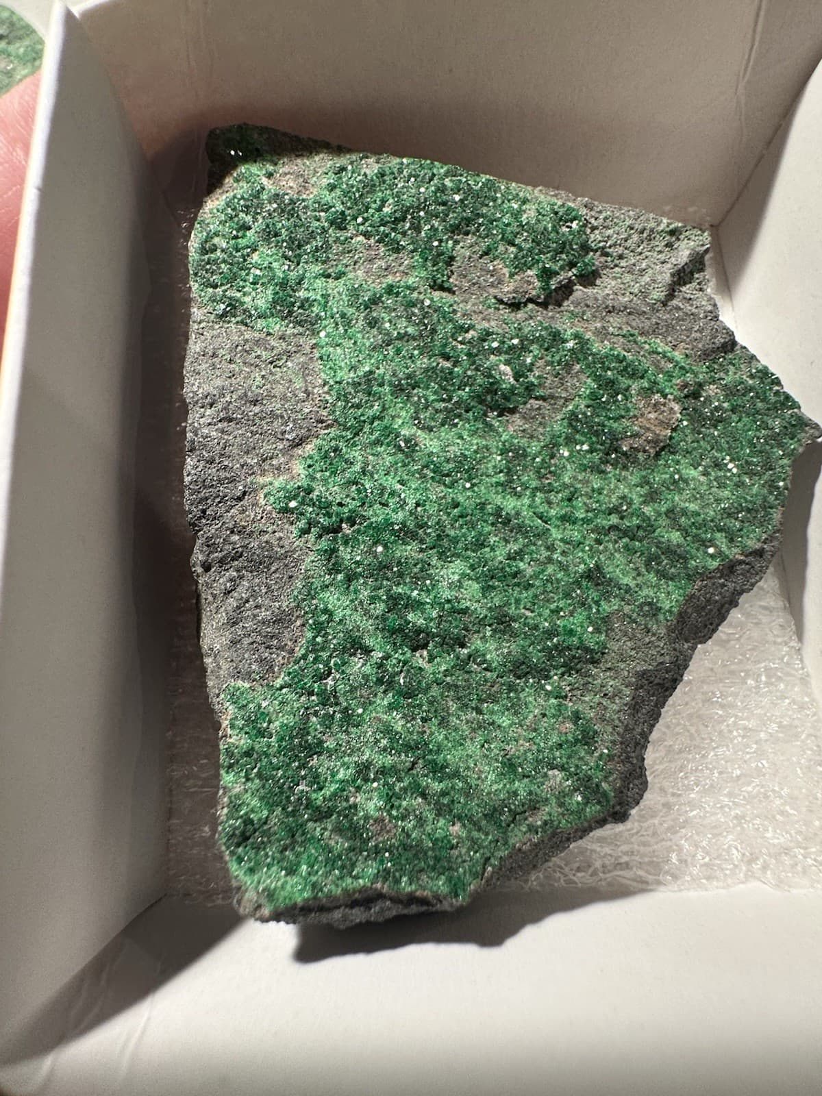 84g 2.5"x2" RARE Green Uvarovite Garnet Crystals on Matrix Mineral Specimen 2