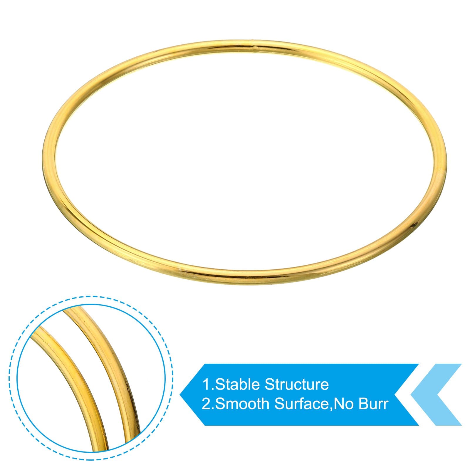 20Pcs 3 Inch Dream Catcher Rings Metal Macrame Wreath Floral Round Ring Hoop 3