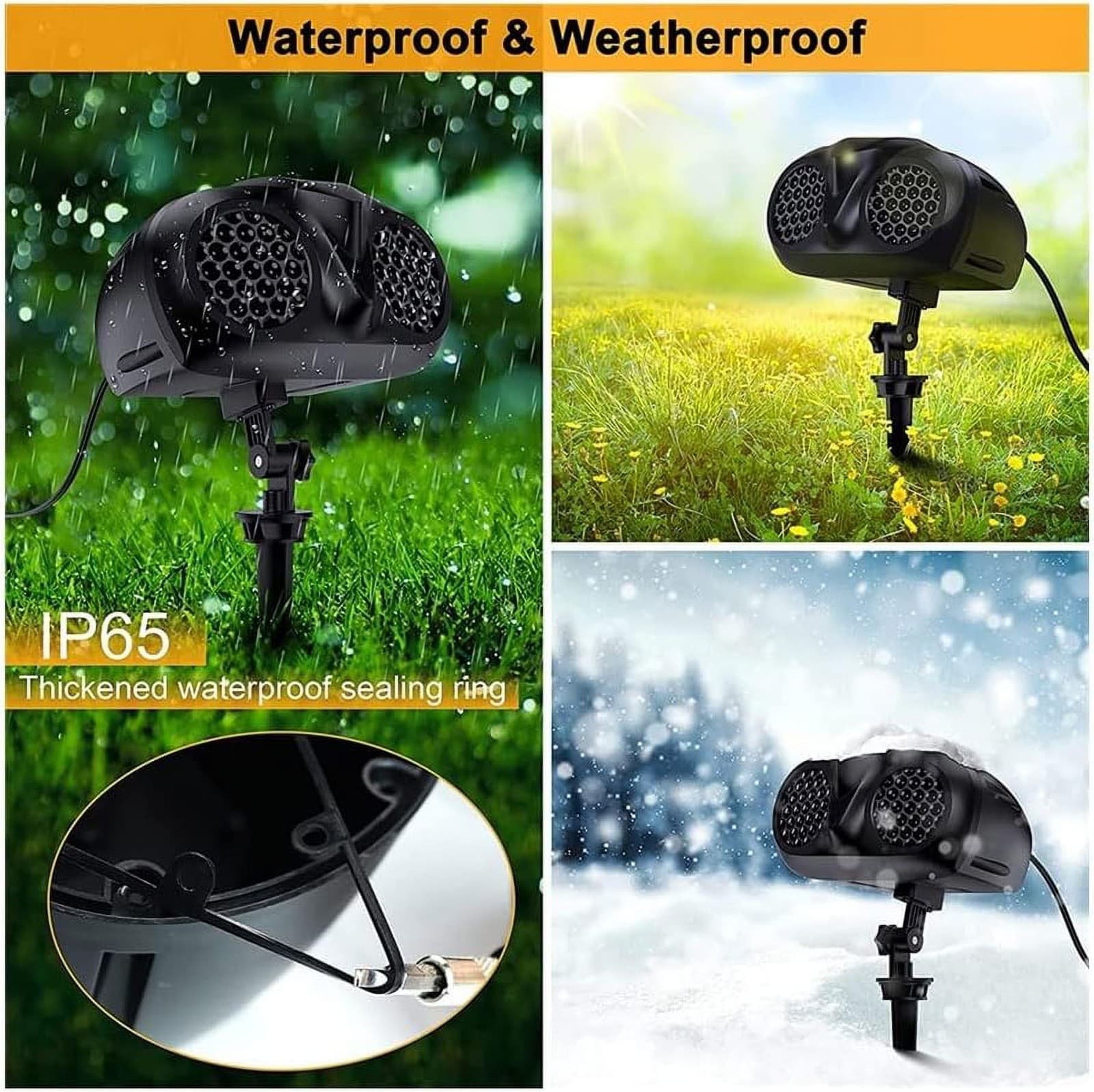 Christmas Projector Snowflake LED Moving Snowfall Laser Light Outdoor Landscape 6