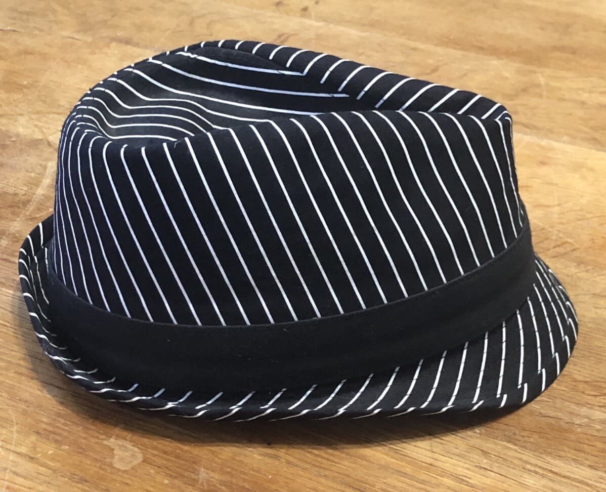 Cirque Du Soleil Michael Jackson One Pinstripe Fedora Brimmed Hat L/XL Black Wht 5