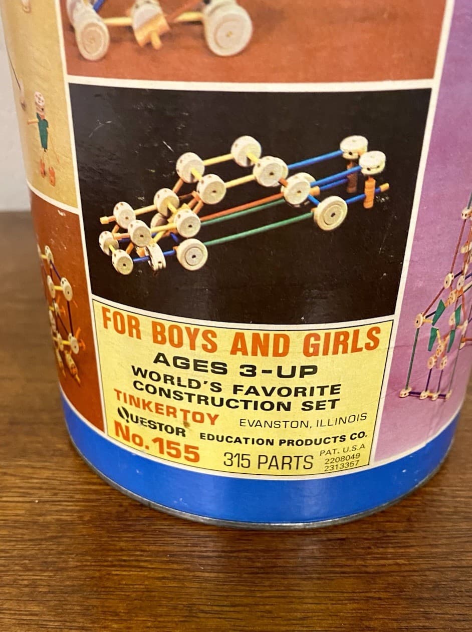 Vintage Tinker Toys Original Educational Toy Building Learning Set 3