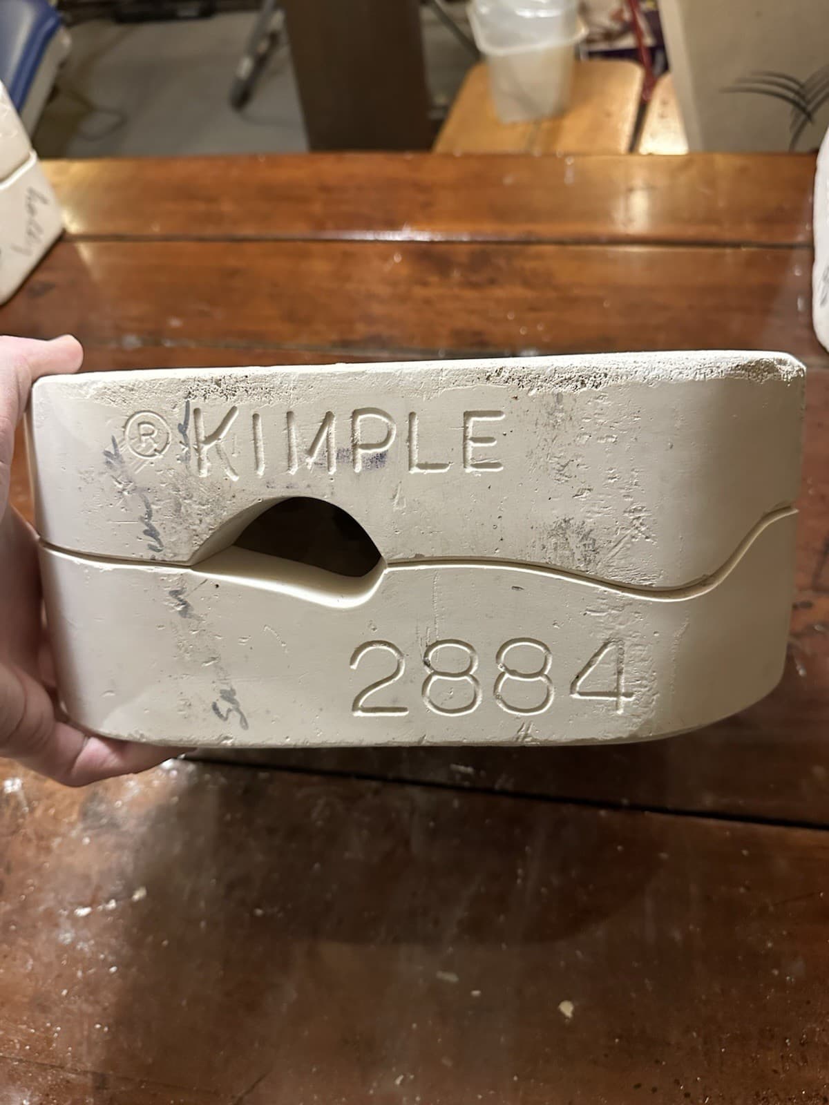 Kimple 2884 Snowman Pulling Tree 1997 Slip Mold Christmas Winter SEE PHOTOS 4