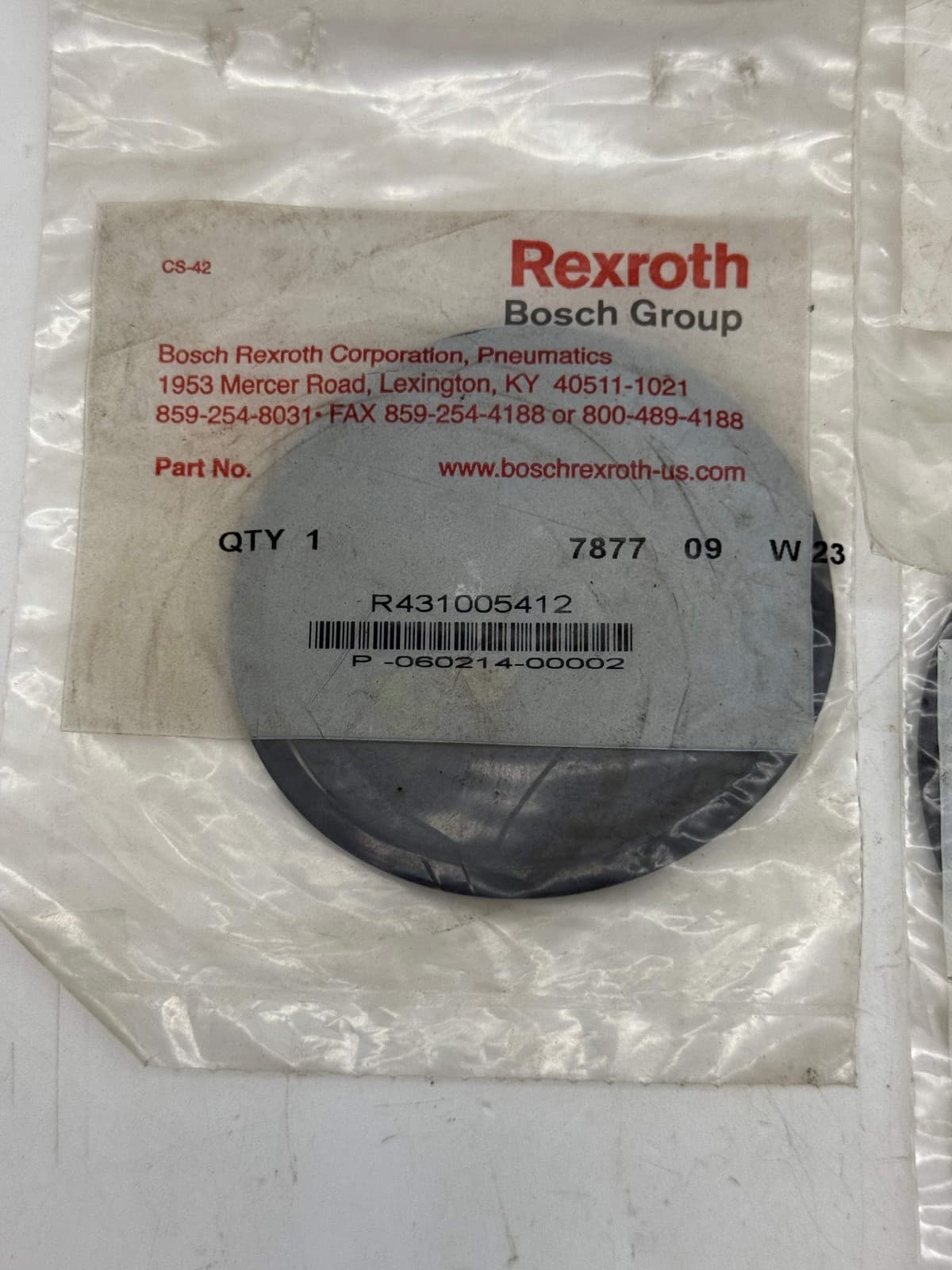 Rexroth R431005412 P-060214-00002 Pneumatic Quick Exhaust Valve Repair Kit (New) 2