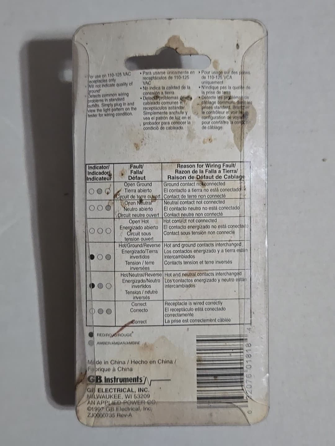 GB Instruments 110-125V Receptacle Tester Model GRT-500A New  2