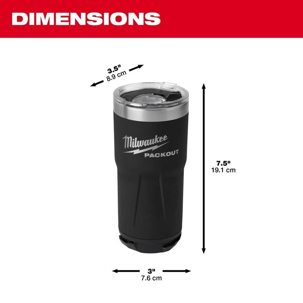 Milwaukee Packout Tumbler Black 20Oz 3