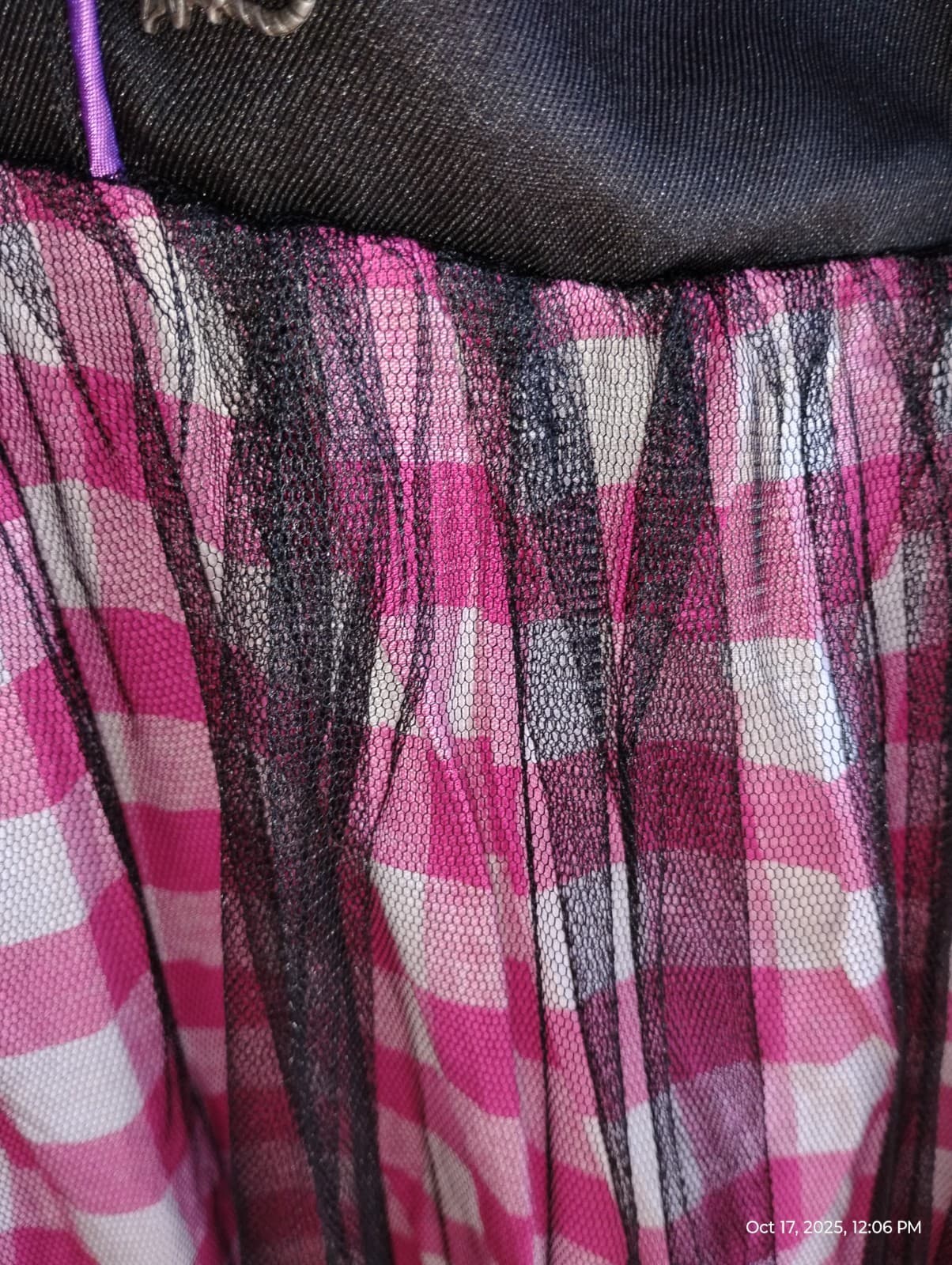 M-US 8. HALLOWEEN DIRNDL, Embroidered, 1Pc +Band,Black Tull covered Skirt 5