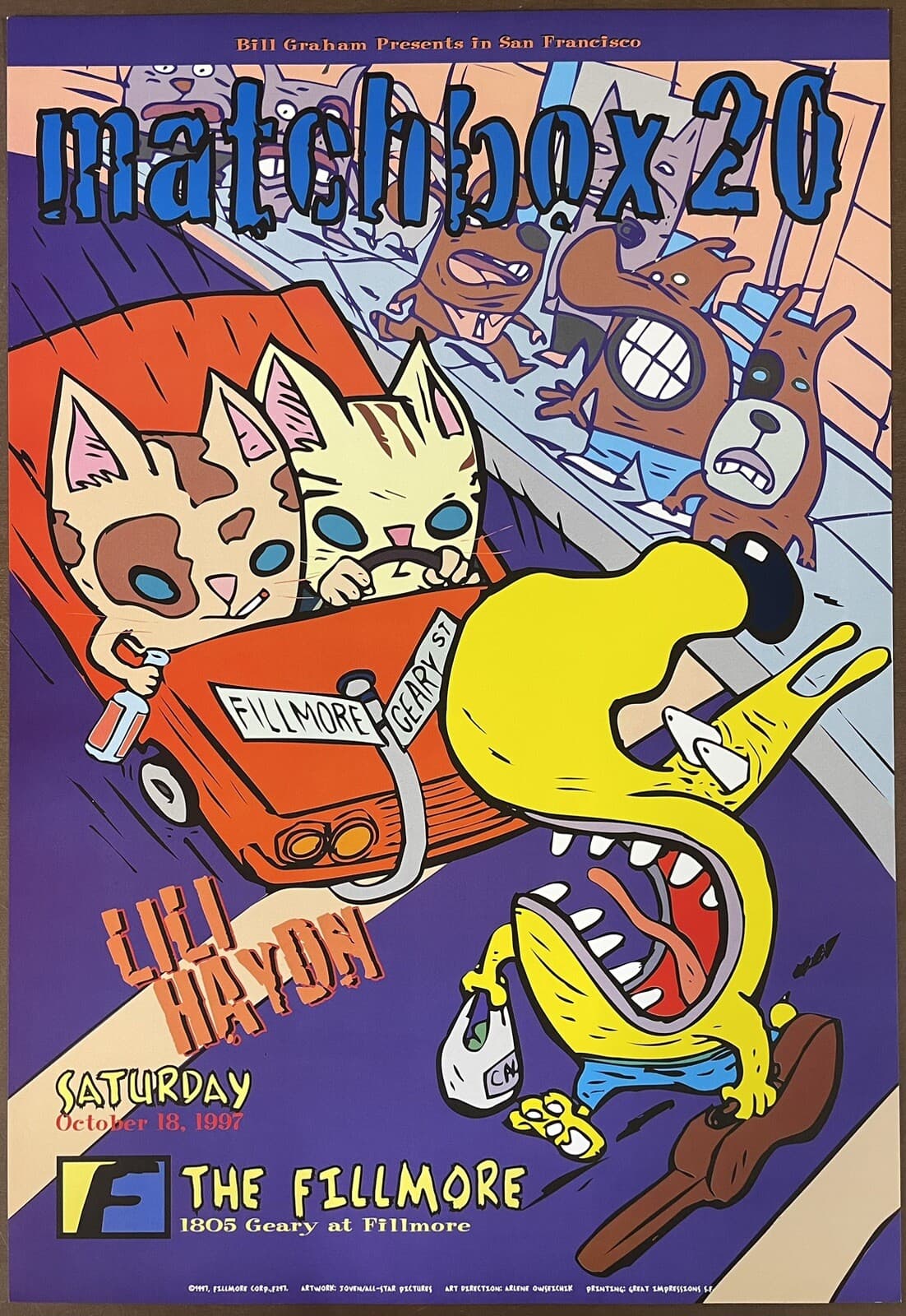 Matchbox 20 Concert Poster 1997 F-297 Fillmore