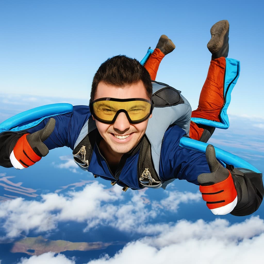 FLARE GLOBAL VISION Panoramic SKYDIVE SKY DIVING GOGGLES YELLOW 3