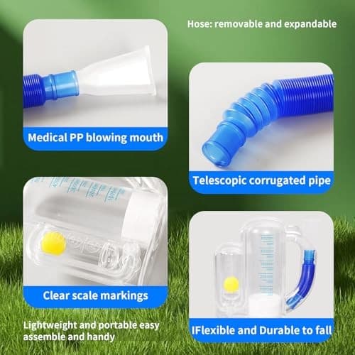 Incentive Spirometer (WHITE02),Breathing Exercise Device for Lungs,Breathing  5